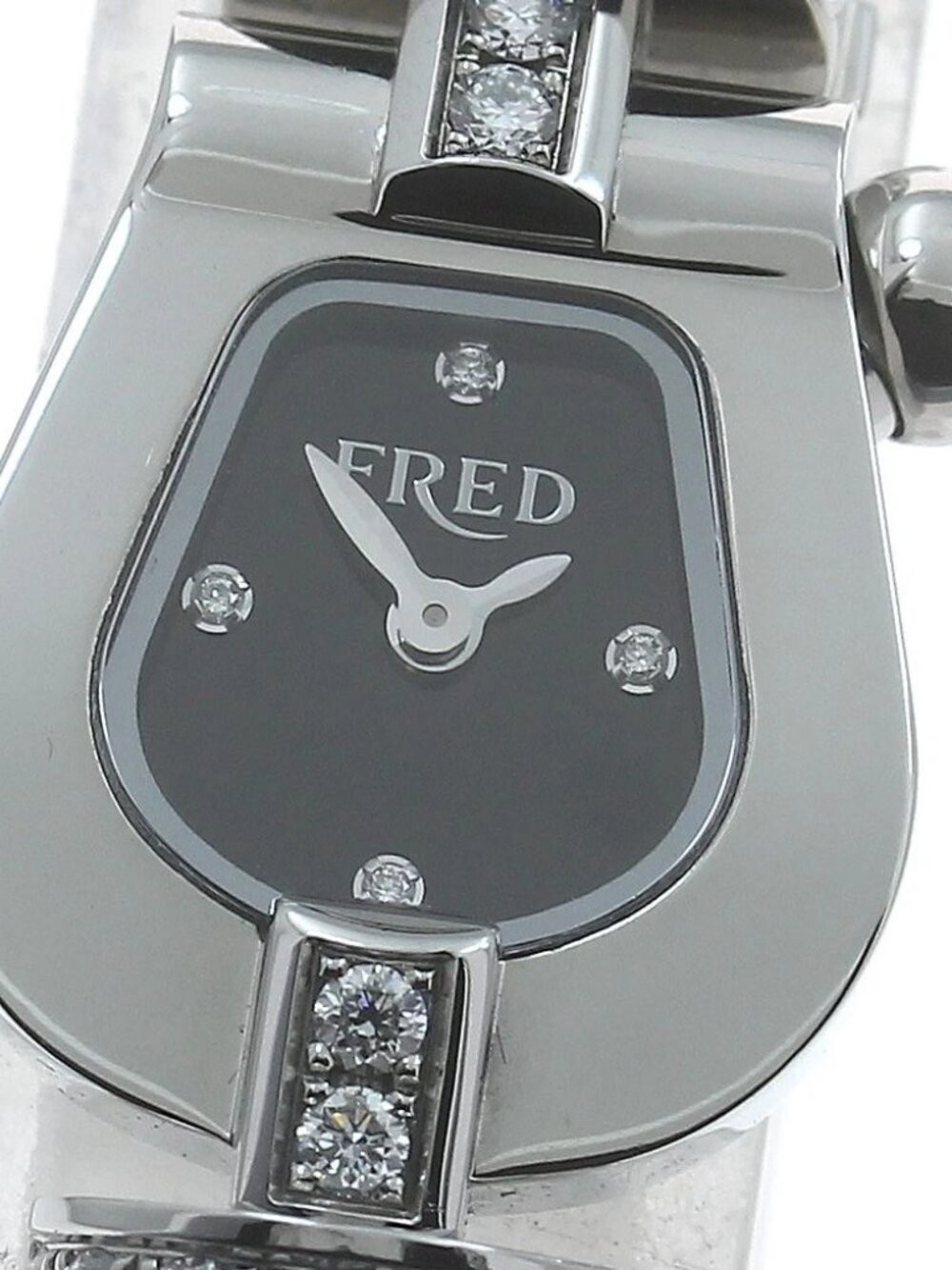 FRED Force 10 FD070111 Rug Diamond black Dial Quartz Ladies Watch_878488